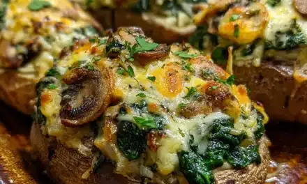 Cheesy Stuffed Potatoes With Spinach & Mushrooms: A Delightful 30-Minute Recipe