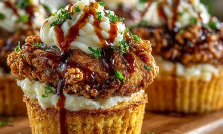 Fried Chicken, Cornbread and Mashed Potato & Gravy Cupcakes – A Comforting Twist on Classic Comfort Foods