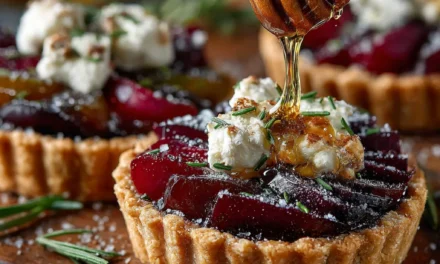 Roasted Beet, Goat Cheese And Honey Drizzled Tarts: A Comforting Delight