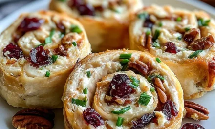 Creamy Chicken Cranberry Pecan Pinwheels – A Quick and Easy Appetizer