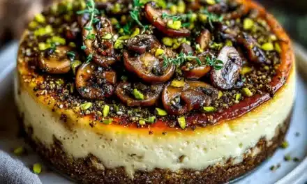 Pistachio and Mushroom Cheesecake with Feta & Parmesan Crust: A Delightful Twist on a Classic