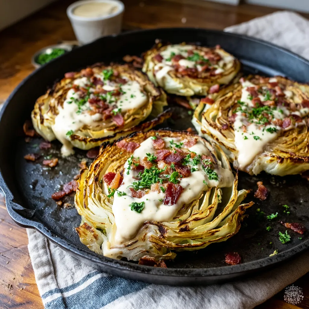 Roasted Cabbage Steaks with Bacon: A Heavenly Side Dish
