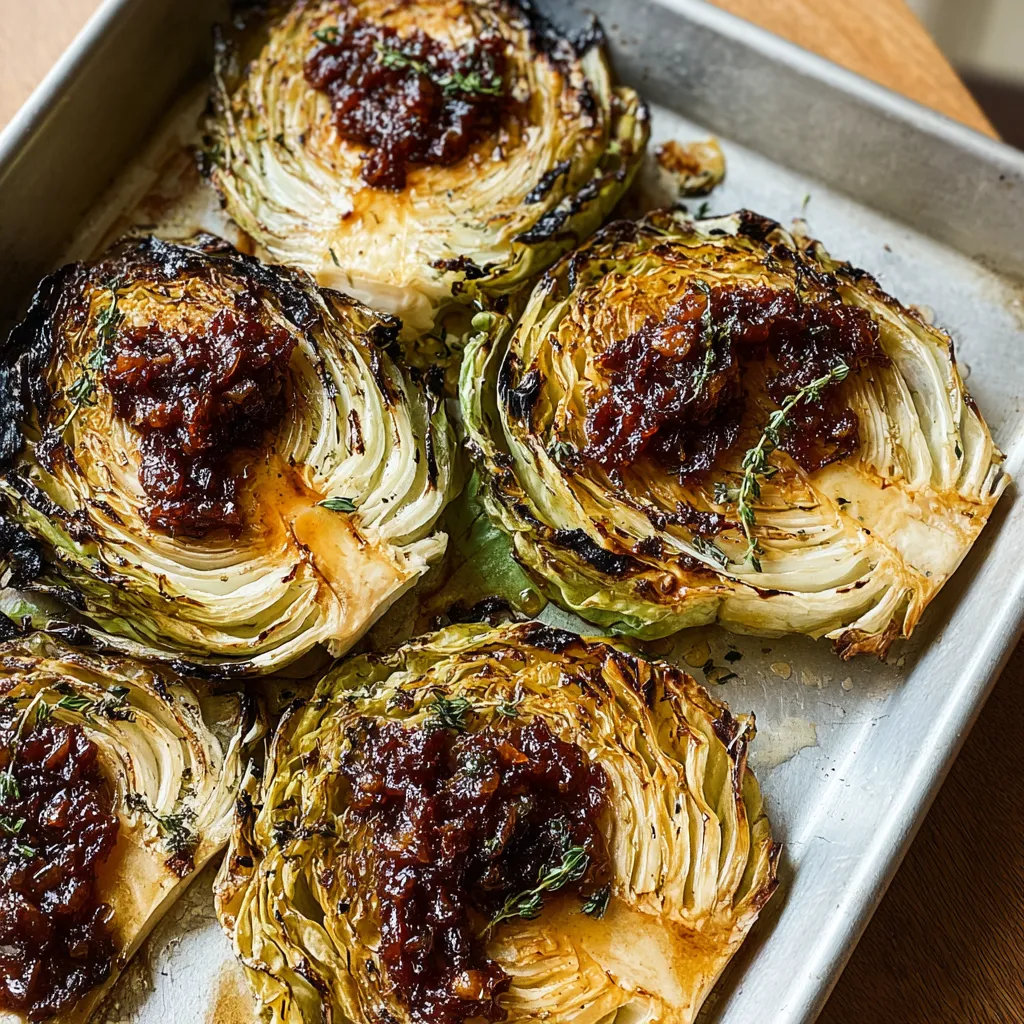 Charred Cabbage Steaks with Bacon Jam