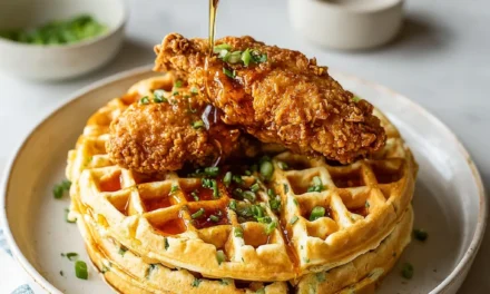 Cheddar Chive Waffles with Hot Honey Chicken – A Delightful Flavor Fusion