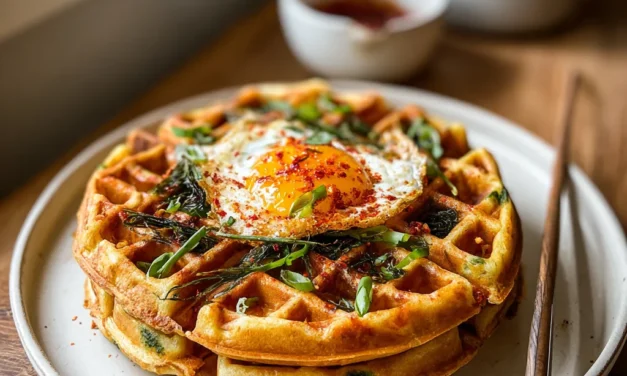 Delicious Kimchi Scallion Waffles – A Savory Breakfast Delight