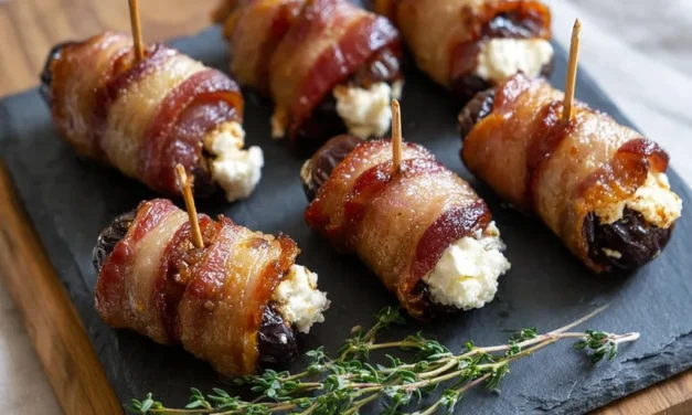 Bacon-Wrapped Dates Stuffed with Goat Cheese