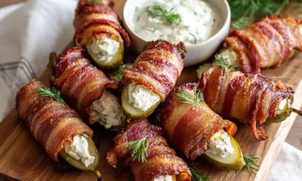 Bacon-Wrapped Pickle Spears with Cream Cheese
