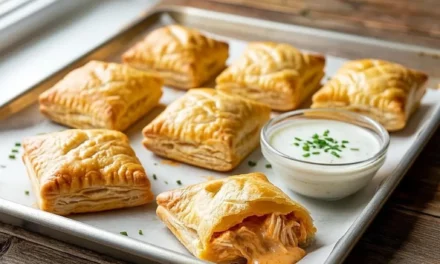 Buffalo Blitz Bites (Puff pastry stuffed with buffalo chicken dip)
