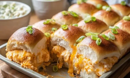 Deliciously Simple Buffalo Chicken Dip Sliders