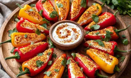 Cream Cheese Stuffed Mini Sweet Peppers with Tajin