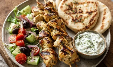 Healthy Greek Chicken Souvlakis