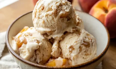 Homemade Peach Cobbler Ice Cream