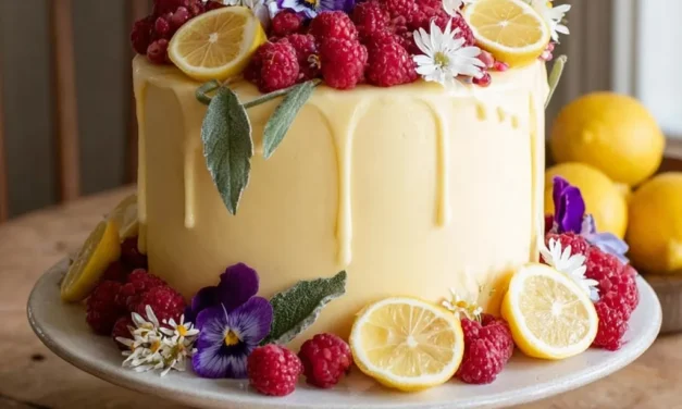 Lemon Raspberry Spring Birthday Cake