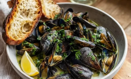 Mussels in White Wine Garlic Sauce