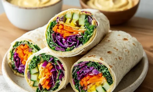 Rainbow Veggie Wraps with Hummus
