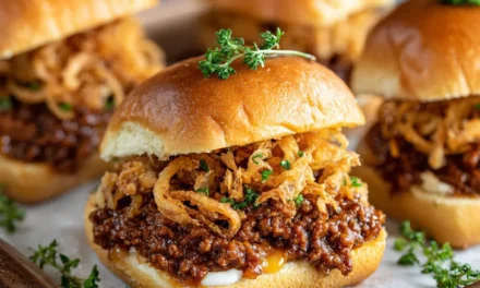 Sloppy Joe Sliders with Crispy Onions