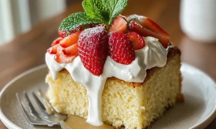 Tres Leches Cake with Fresh Strawberry Topping