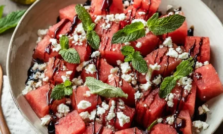 Watermelon and Feta Salad with Balsamic Glaze